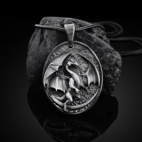 Men's Western Dragon Animal Hip Hop Pendant Necklace (Option: Western Dragon Pendant)