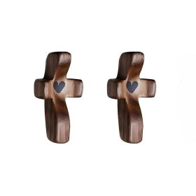 2Pcs Cross My Heart, Encouragement Gift, Relieve Anxiety Comfort For Clutching, Clinging And Praying, Wooden Cross Fidget, Pocket Olive Wood Cros (Option: 2PCS)