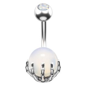 Skeleton Balls Piercing Banana Piercing Stainless Steel 14G Belly Button Piercing Women's Claws (Option: White)