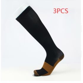 Copper Fiber Long Tube Compression Socks (Option: 3pcs Black-S M)