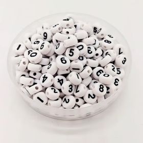 800pcs Letter Beads, Round Alphabet A Z Letter Beads,Stylish Number Beads, White With Letter Beads (Option: 800pcs)